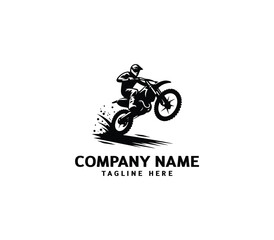 Vector a man Motocross jumping logo. motocross silhouette logo. Design elements for logo template