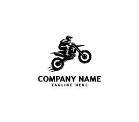 Vector a man Motocross jumping logo. motocross silhouette logo. Design elements for logo template