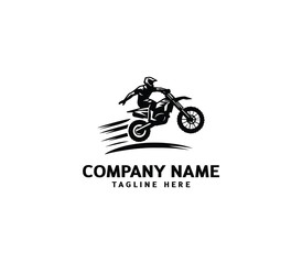 Vector a man Motocross jumping logo. motocross silhouette logo. Design elements for logo template