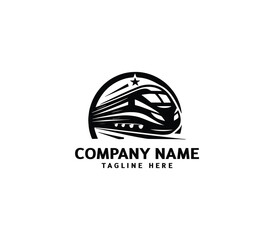 Vector futuristic train logo design. Modern train template logo signs. Fast speed train logo concept