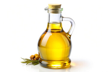 Oil bottle isolated on white background