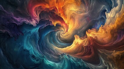 Fototapeta premium Abstract Swirling Color Pattern with Warm and Cool Tones