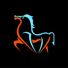 ILLUSTRATION 162 ABSTRACT VECTOR ART OF UNIQUE HORSE