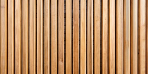 Fototapeta premium Wooden paneling with a textured surface and vertical lines creating a natural and minimalist backdrop for design and architectural projects.