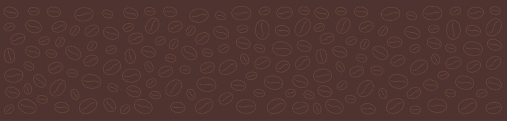 Obraz premium Coffee Beans Background - Vector Illustration. Editable outline stroke line.