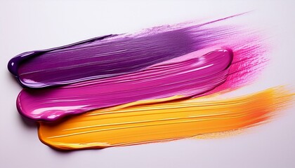 Gradient colors of brush strokes: pink, purple, and yellow.
