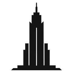 Skyscraper Silhouette Vector Icon.