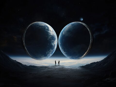 Dual existence: An artistic depiction of a parallel universe, blending abstract elements and surreal visuals, highlighting the enigmatic nature of alternate dimensions.
