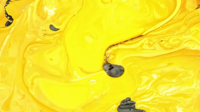 image features substance resembling lava bright yellow background black gray chunks suspended circular motion mimicking effect seen traditional lamps video abstract texture pattern design seamless