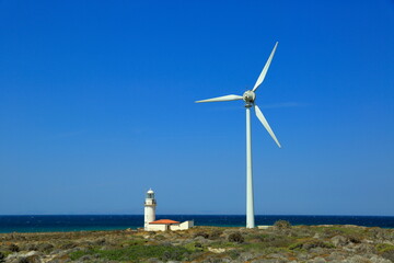 A view of Polente Lighthouse on Bozcaada Island. Turkey