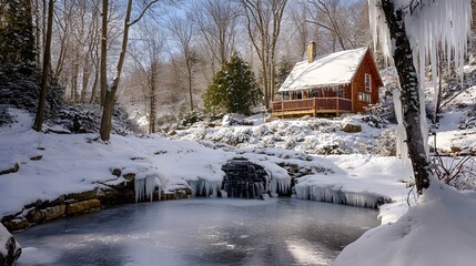 Winter cabin retreat