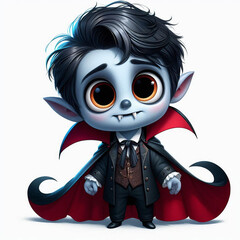 Fototapeta premium Illustration little vampire on halloween, spooktober