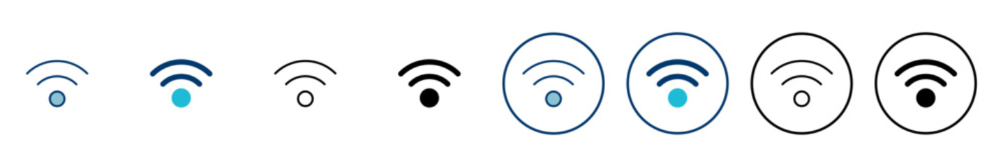 WIFI Icon vector isolated on white background. signal vector icon. Wireless and wifi icon or sign for remote internet access