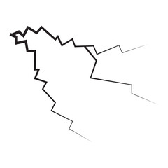 Earth crack and wall crack Vector icon. crack in ground after earthquake on background vector. vector illustration.