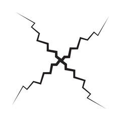 Fototapeta premium Earth crack and wall crack Vector icon. crack in ground after earthquake on background vector. vector illustration.