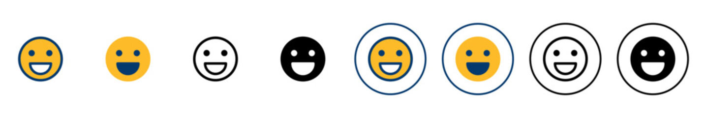 Fototapeta premium Smile icon vector isolated on white background. Smile vector icon. Emoticon Icon vector. Emoji