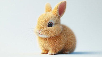 Rabbit, character, miniature, white background, figure, finger, herbivorous, photo, 3D, anime.