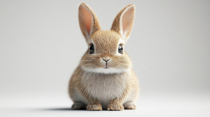 Rabbit, character, miniature, white background, figure, finger, herbivorous, photo, 3D, anime.