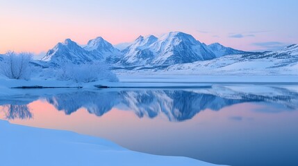 Obraz premium Serene mountain reflections