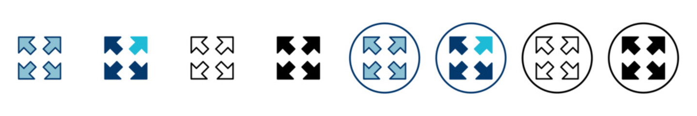 Fullscreen Icon vector isolated on white background. Expand to full screen icon. Fullscreen sign icon. Arrows symbol