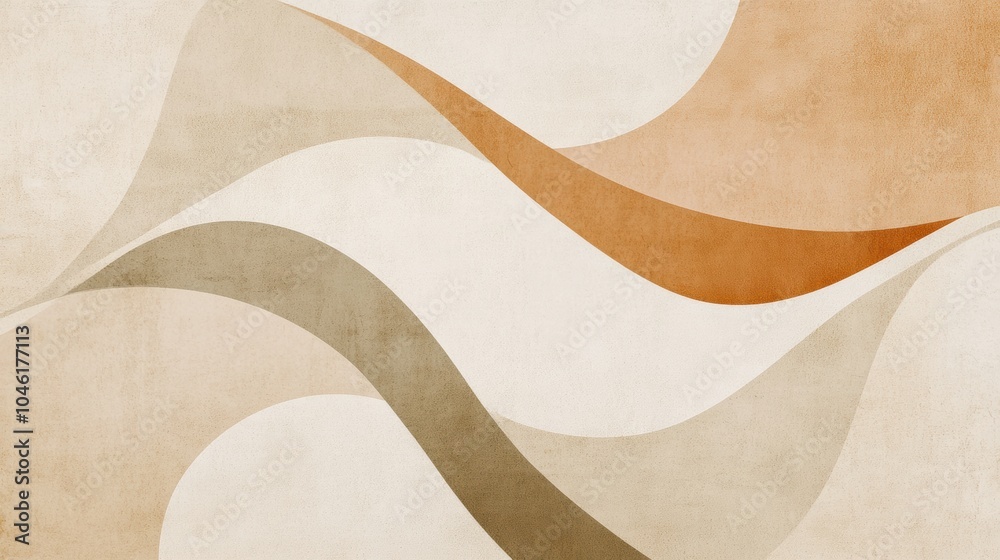 Leinwandbilder soothing abstract shapes swirl together in muted natural tones, creating a calming visual that enhan