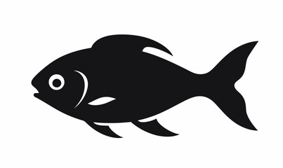 Obraz premium Fish or seafood line art black icon for food apps 