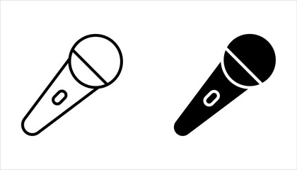 Microphone Icons set. variant microphone icon. Karaoke mic. Podcast microphone on white background