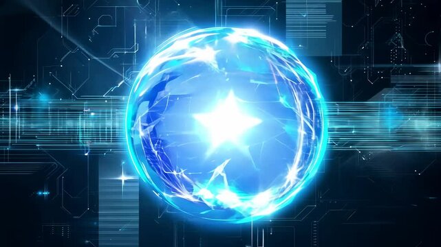 輝く青いエネルギーの星2