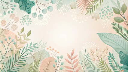 A serene canvas of delicate foliage and blossoming buds, creating an ethereal frame for dreams and aspirations.