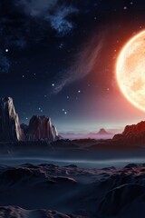 the AI Image Generator, the moon over the sea