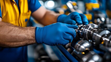 Skilled Factory Engineer Meticulously Preparing Hydraulic Tube Bender for a Series of Precision Bends in an Industrial Manufacturing Setting