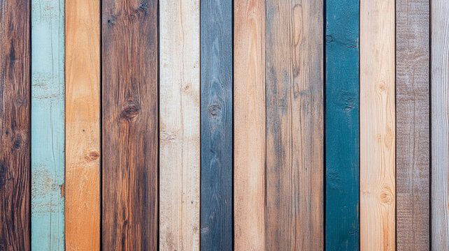 Rustic barn wood planks with distressed textures create warm and inviting atmosphere. varied colors and natural patterns enhance charm of any space