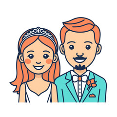 Fototapeta premium A wedding drawing the couple
