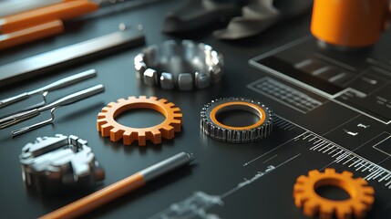 Six sigma - set of techniques and tools for process improvement. productivity tools. Ultra realistic. Photorealistic