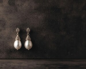 Timeless pearl drop earrings with a geometric design, combining modern fashion with classic elegance