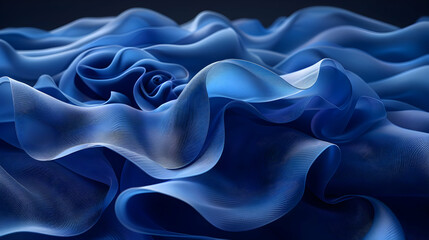 Fototapeta premium Abstract Blue Wavy 3D Illustration