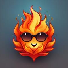 Fire character emoticon