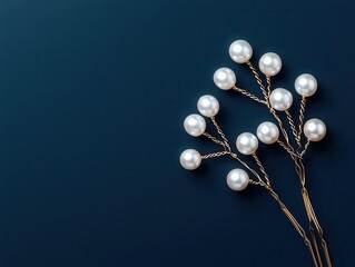 Obraz premium Pearl hairpins with delicate gold accents, a timeless accessory for adding beauty to any hairstyle