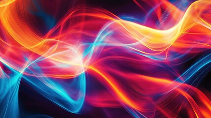 Abstract Colorful Light Waves Background