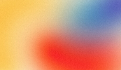 Red blue orange color smooth light pastel grainy backdrop design. Abstract soft colors noisy gradient, summer poster design, cover, header, banner, poster.