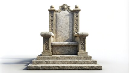 Stone throne isolated on white background