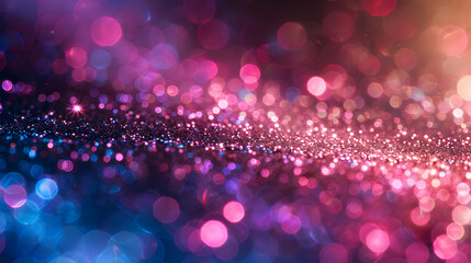 Abstract Background with Pink and Blue Bokeh Lights