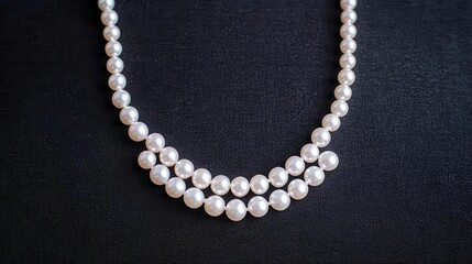 A layered pearl necklace, creating a timeless and chic accessory for both formal and casual fashion looks