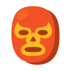 Luchador wrestling mask flat icon representing Mexican lucha libre Vector