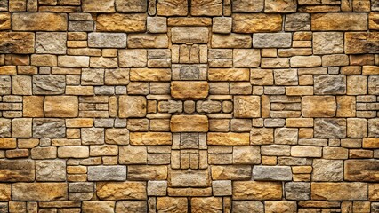 Obraz premium Stone wall masonry texture background with symmetrical pattern