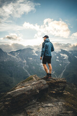 Hiker standing on Mountain Peak in Austria