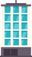 Simple illustration of a modern office building with many windows, perfect for representing business and finance concepts