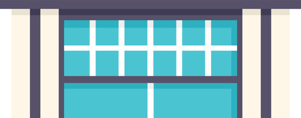 Simple vector illustration of a modern building facade with large glass windows