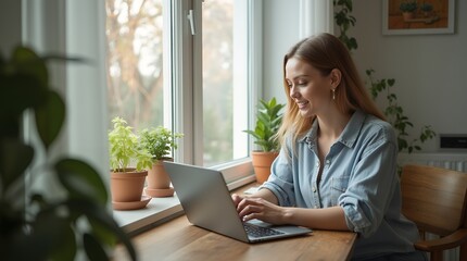 Fototapeta premium Remote Work Lifestyle: 