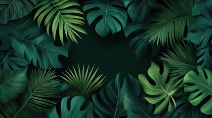 Minimalist tropical leaves pattern